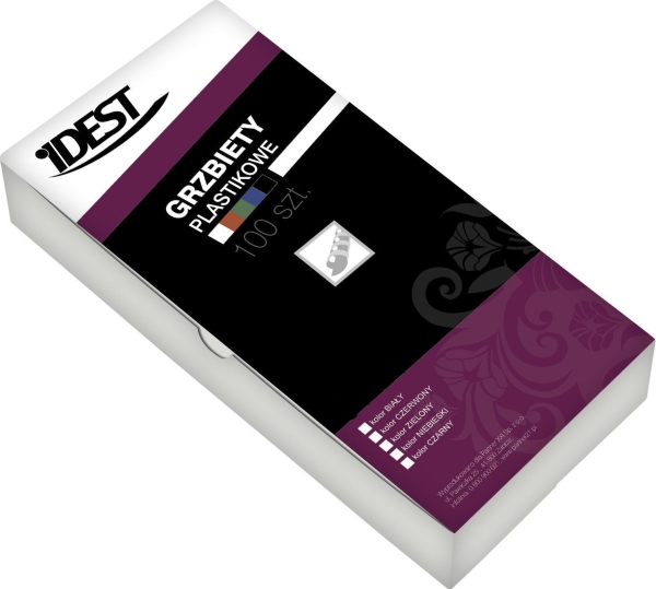 Idest plastindbindingskam 8 mm hvid 100 stk (BEGGP080WHPX0100001)