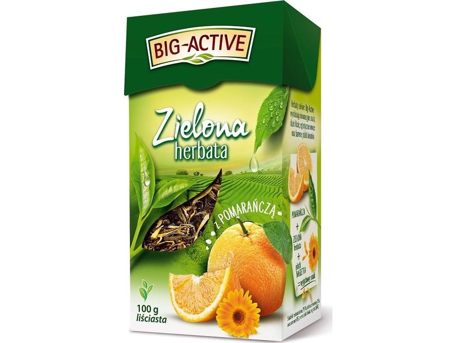 Big Active grön te med apelsinblad 100 g | Catering - Drycker - The | GameStuff