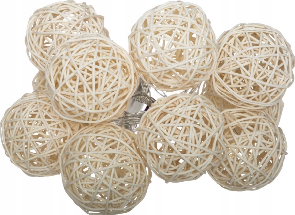 Juledekoration Atmosphera Batteridrevet led-guirlande, rattan, 10 leds, 162 cm