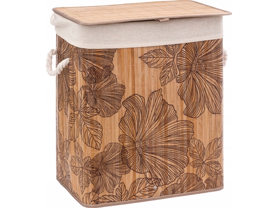 Vasketøjskurv 5five Vasketøjskurv BAMBOO med blomstermotiv, 60 l