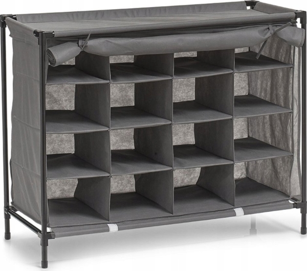 Zeller textil skoförvaring/organizer, 16 par skor, mörkgrå | N - A | GameStuff
