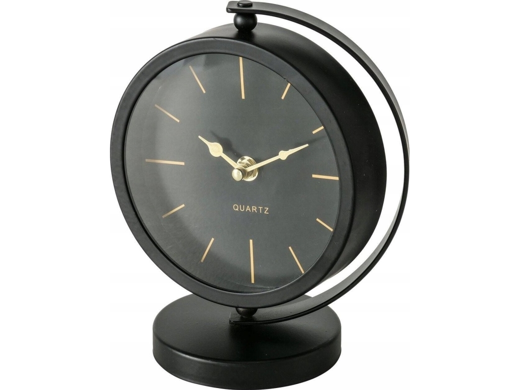 Boltze Bordsklocka svart BALIA, gyllene visare, 20 cm | Möbler - Tillbehör - Väggklockor | GameStuff