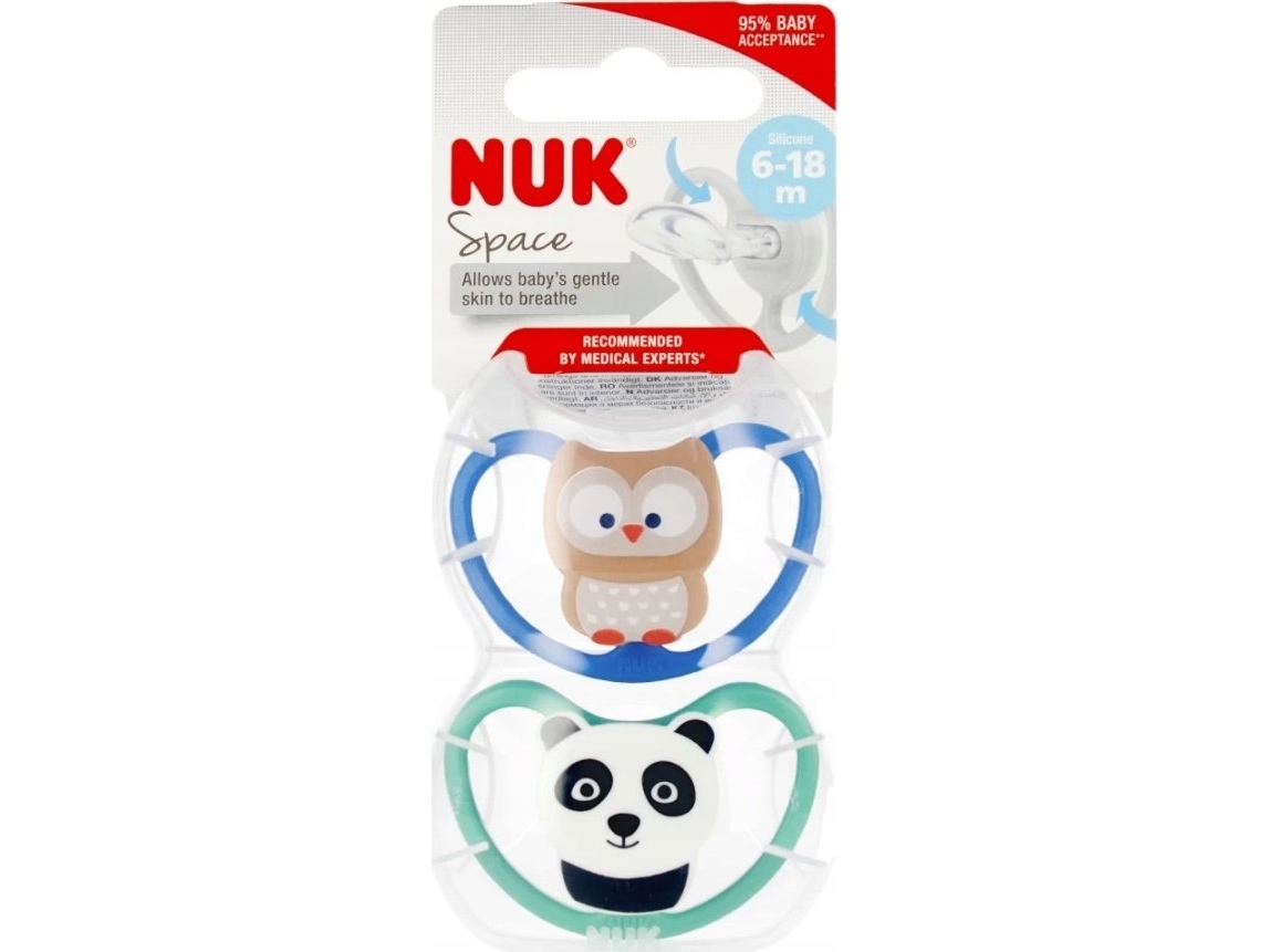 Nuk 440499 Silikon-Schnuller-Clip Space 6–18 2 Stk 527863, 736366