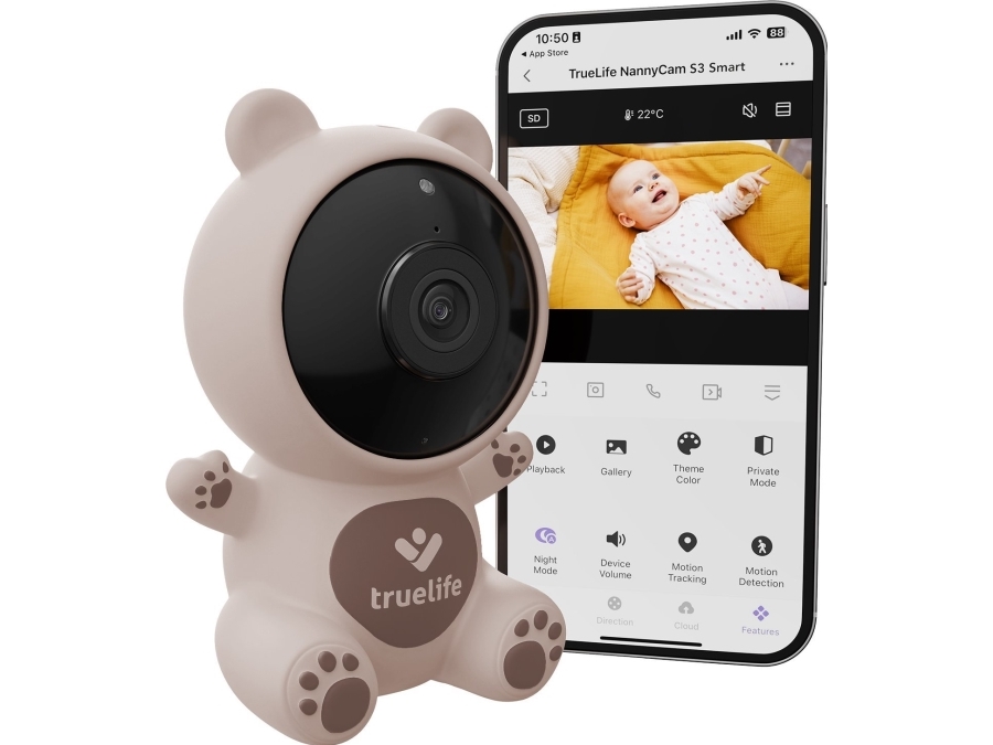 TrueLife NannyCam S3 Smart - smart babyalarm med kamera (1080p)