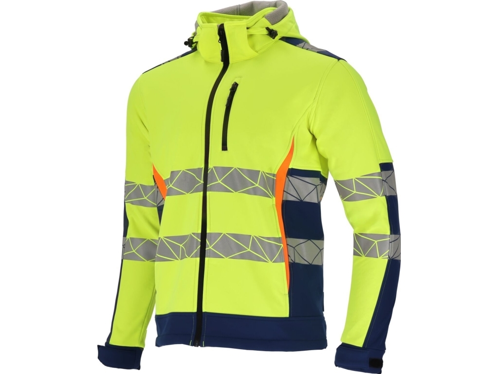 Lahti Pro herre softshell advarselsjakke gul-blå, str. s