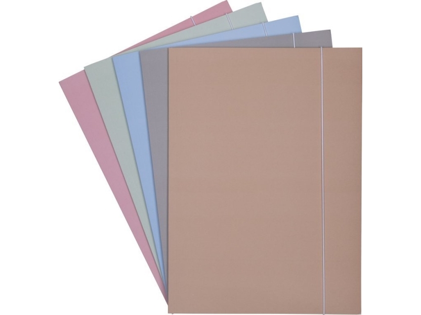 Pbs Connect Mappe Med Elastik Office Products Pastel Soft Touch A4 320 Gsm 3-Rings, Mix Farver (1 Stk)