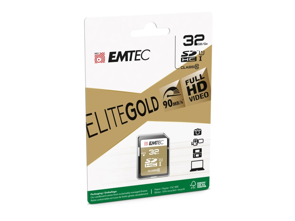 Emtec Ecmsd32ghc10gp, 32 Gb, Sdhc, Klasse 10, 85 Mb/S, 21 Mb/S, Schwarz, Braun