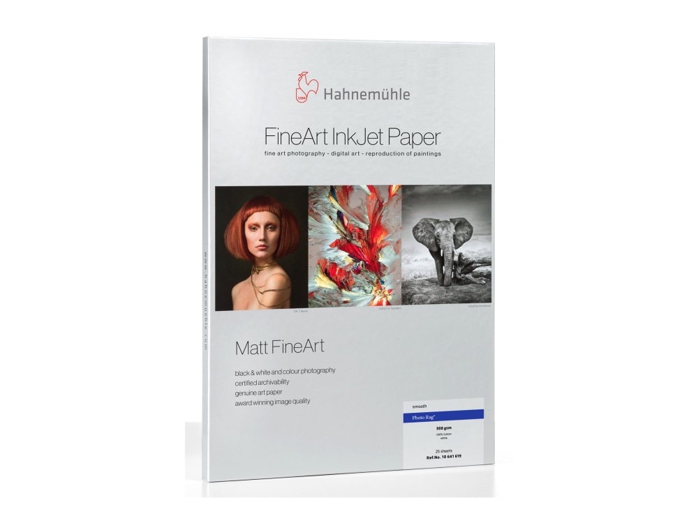 Hahnemühle Photo Rag, Matte, 308 G/M², Tintenstrahl, A4, Weiß, 25 Blätter