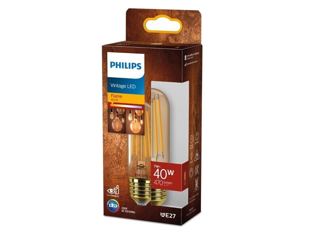 Light Bulb Philips Led, T37, Warm White, E27, 7 W, 470 Lm
