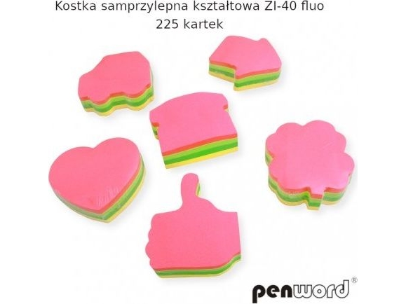 Penword ZI-40 selvklæbende blok FLUO 225 kort Penword