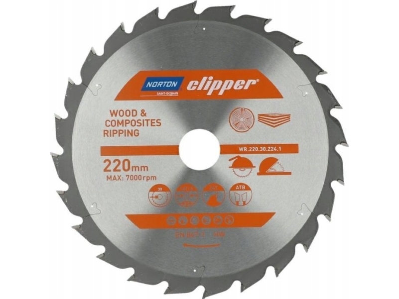 Norton Diskinis Pjūklas 220 Mm X 30 Mm X 24Z Mediena Ir Kompozitai Atb (2,8 / 1,8)