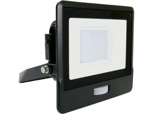 V Tac Led Strålkastare 30w Samsung Chip Rörelsesensor Svart Med Mufa Vt 138s 3000k 2340lm 5 Års Garanti