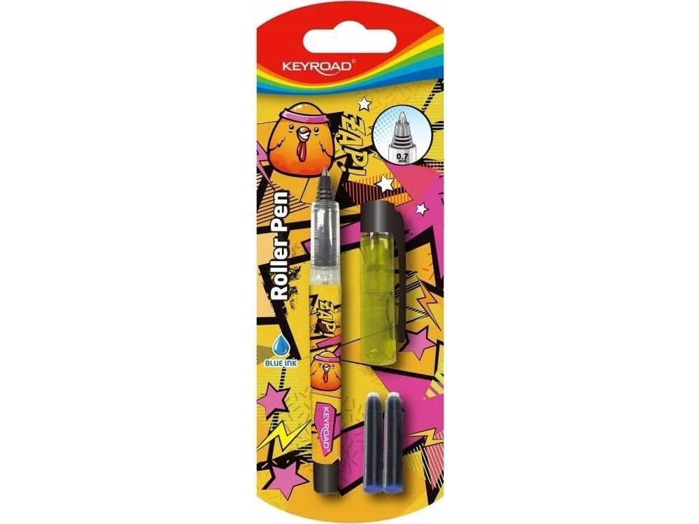 Keyroad Kugelschreiber Keyroad, 0,7 Mm, 2 Gratis-Nachfüllungen, Blister, Mischfarben