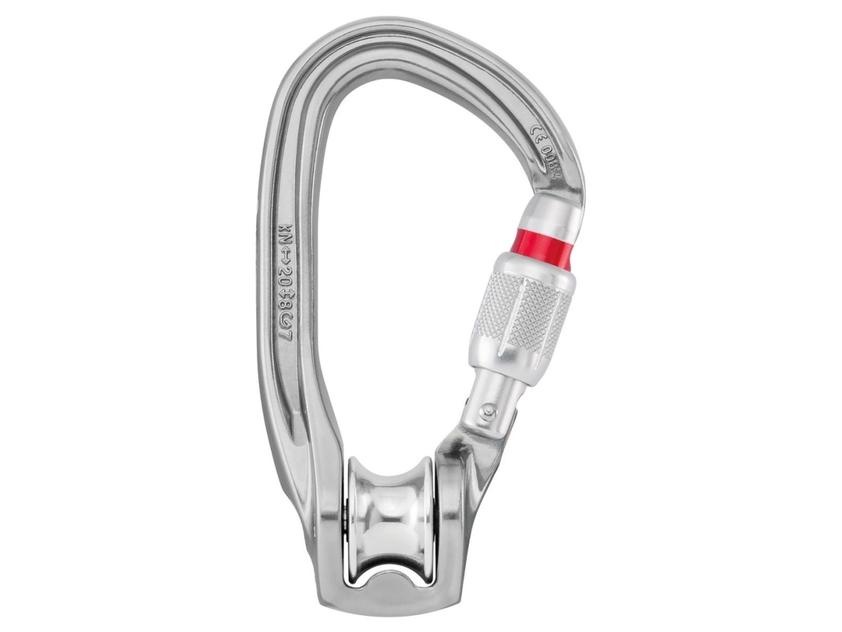 Petzl Rollclip karabin med skive - skrue­lås