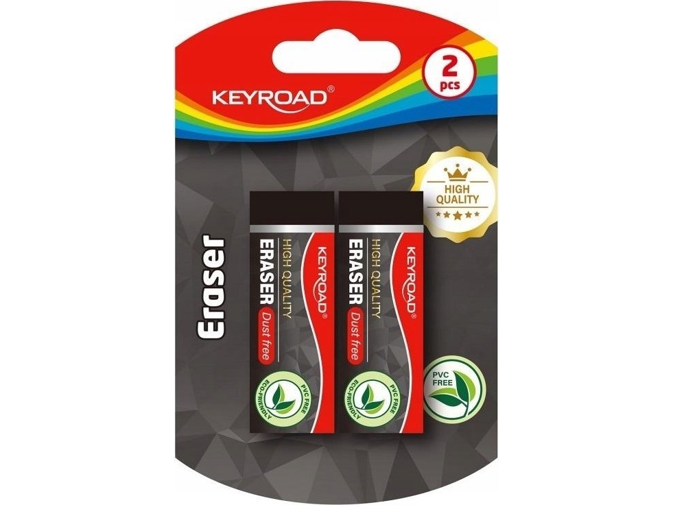 Keyroad KEYROAD suddgummi, tekniskt, 2 st, blister, svart | Skrivredskap - Korrigeringsprodukter - Suddgummi | GameStuff