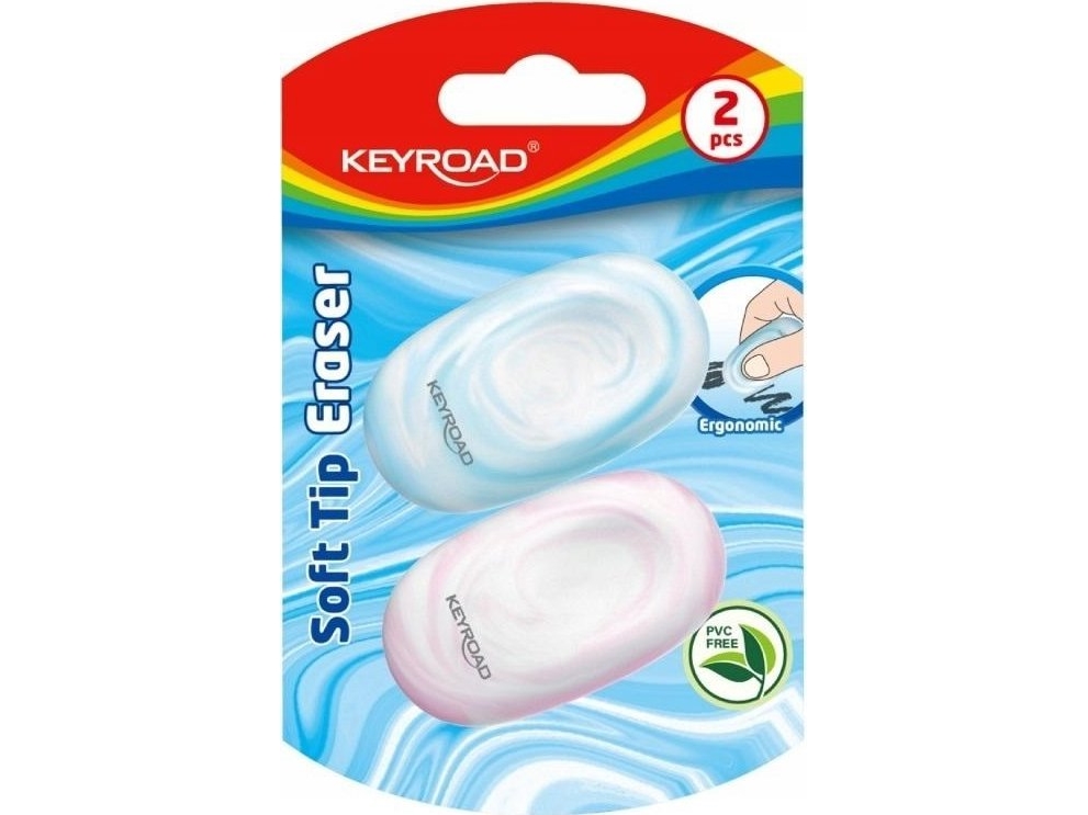 Keyroad viskelæder, blød, 2 stk, blister, mix farver