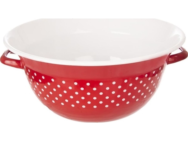 Orion emaljskål retro röd med prickar 34 cm | N - A | GameStuff