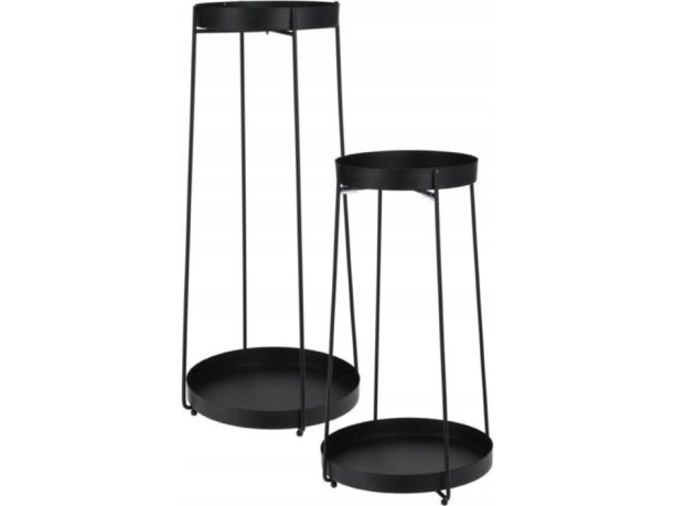 Koopman blomsterpiedestal i metal sort, 2 stk