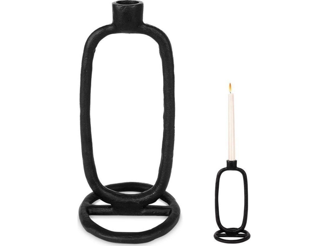 Home Styling Collection lång ljusstake aluminium svart 24 cm | Bordssättning - Bar & vin - Ljusstakar och Lampor | GameStuff