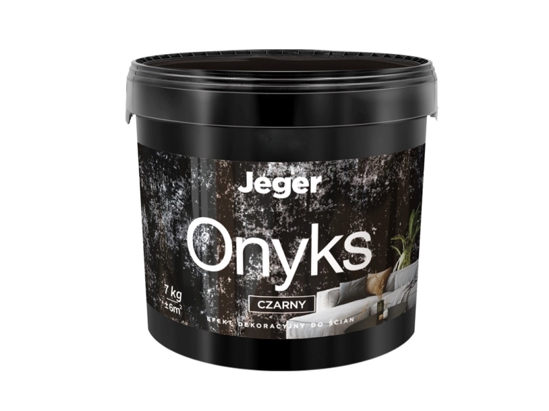 Jeger Onyks sort dekorativ vægspartel 7 kg - dækker ca. 6 m2
