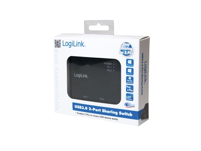 Logilink Ua0216, Usb 3.2 Gen 1 (3.1 Gen 1) Type-B, Usb 3.2 Gen 1 (3.1 Gen 1) Type-A, 5000 Mbit/S, Sort, Plast, Rohs