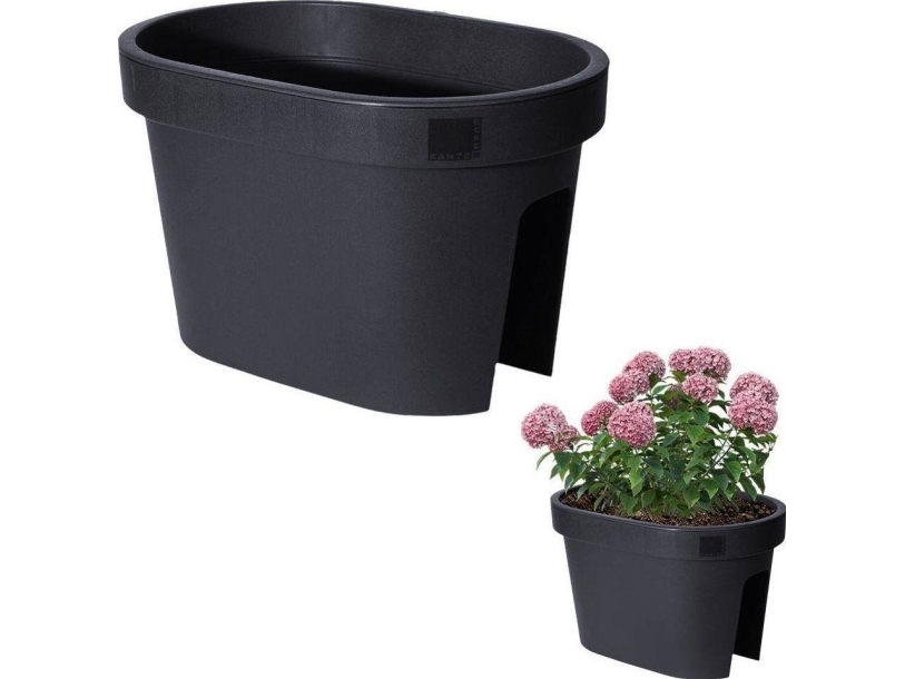 Vilde blomsterpotte beskyttende plantekasse balkon hængende balustrade rækværk sort