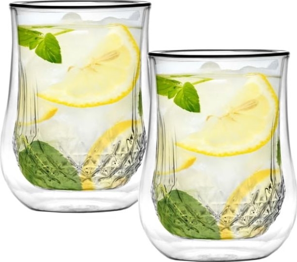 Vialli Design sæt med 2 glas med dobbelt væg Diamante 300 ml 25844