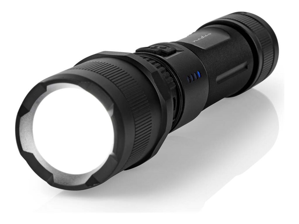 Nedis LTRR10WBK, Käsikokoinen taskulamppu, musta, IPX4, -20 - 40 °C, LED, 1 lamppua