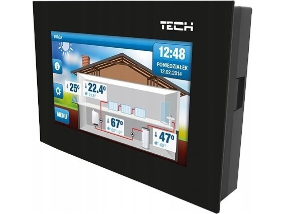 Tech Room Controller ST-281 med RS-kommunikation (2 mm glas) SVART | C-Control | GameStuff