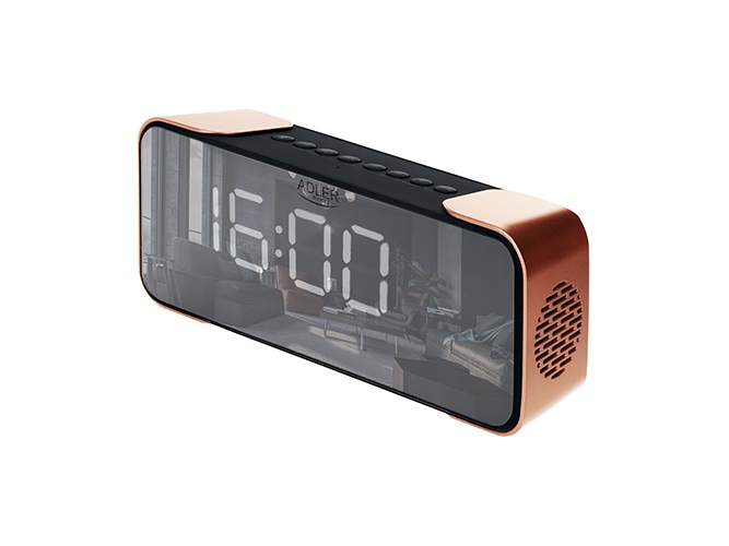 Adler Ad 1190Cr, Digitaler Wecker, Schwarz, Kupfer, 12/24 H, Fm, 87,5 - 108 Mhz, Mp3