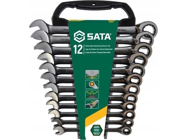 Terkšlinių Veržliarakčių Rinkinys Sata St08033 8-19 Mm 12 Vnt.