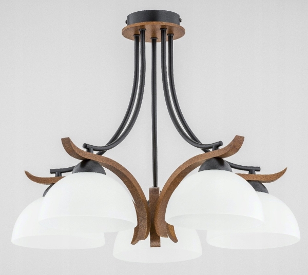 Loftslampe Alfac Alfa Bafia 26125, 5X60w E27, Træ/Hvid