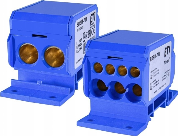Eti Polam Fordelingsblok 192A (2X4-70Mm2/3X2,5-25Mm2+4X2,5-16Mm2) Edbm-7/N Blå