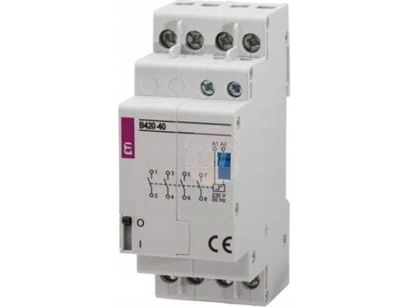 Etipo Bistabiles Schütz Eti Polam 002464124 20A 4-Polig (4-Schließer), 2-Modulig Rbs420-40-230V Ac