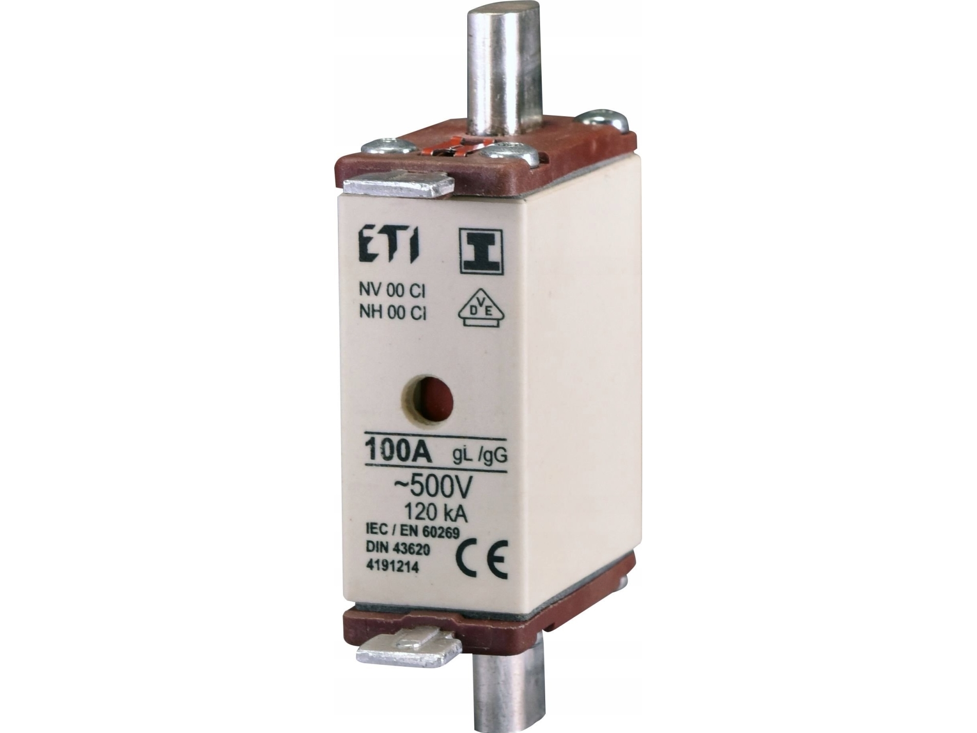 Etipo Topiksicherung Eti Polam Nh000/I 004191207 Gg 25A 500V Kombi Industrieller Schraubsicherung
