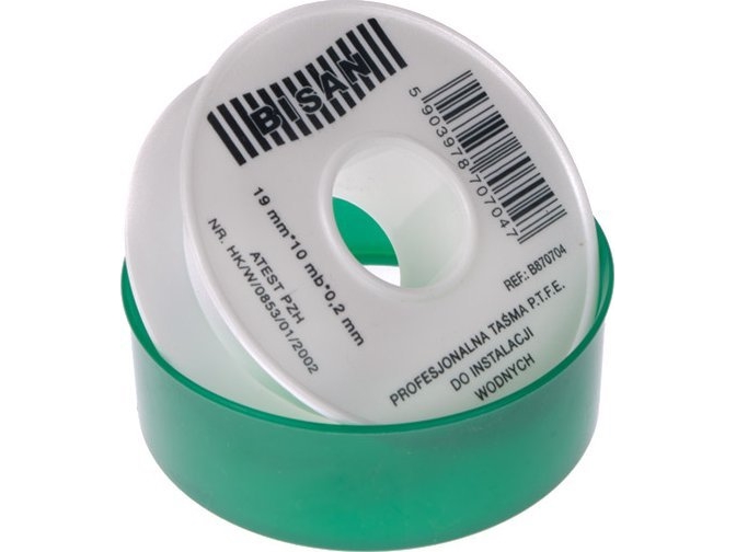 Bisan professionel PTFE tape B870704 0,20 mm/19 mm/10 m grøn