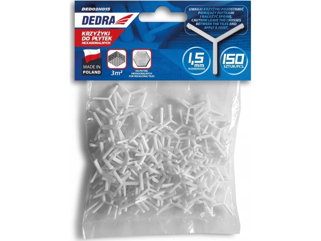 Dedra Klinkekryds Til Fliser Hex 1,5 Mm 150 Stk.