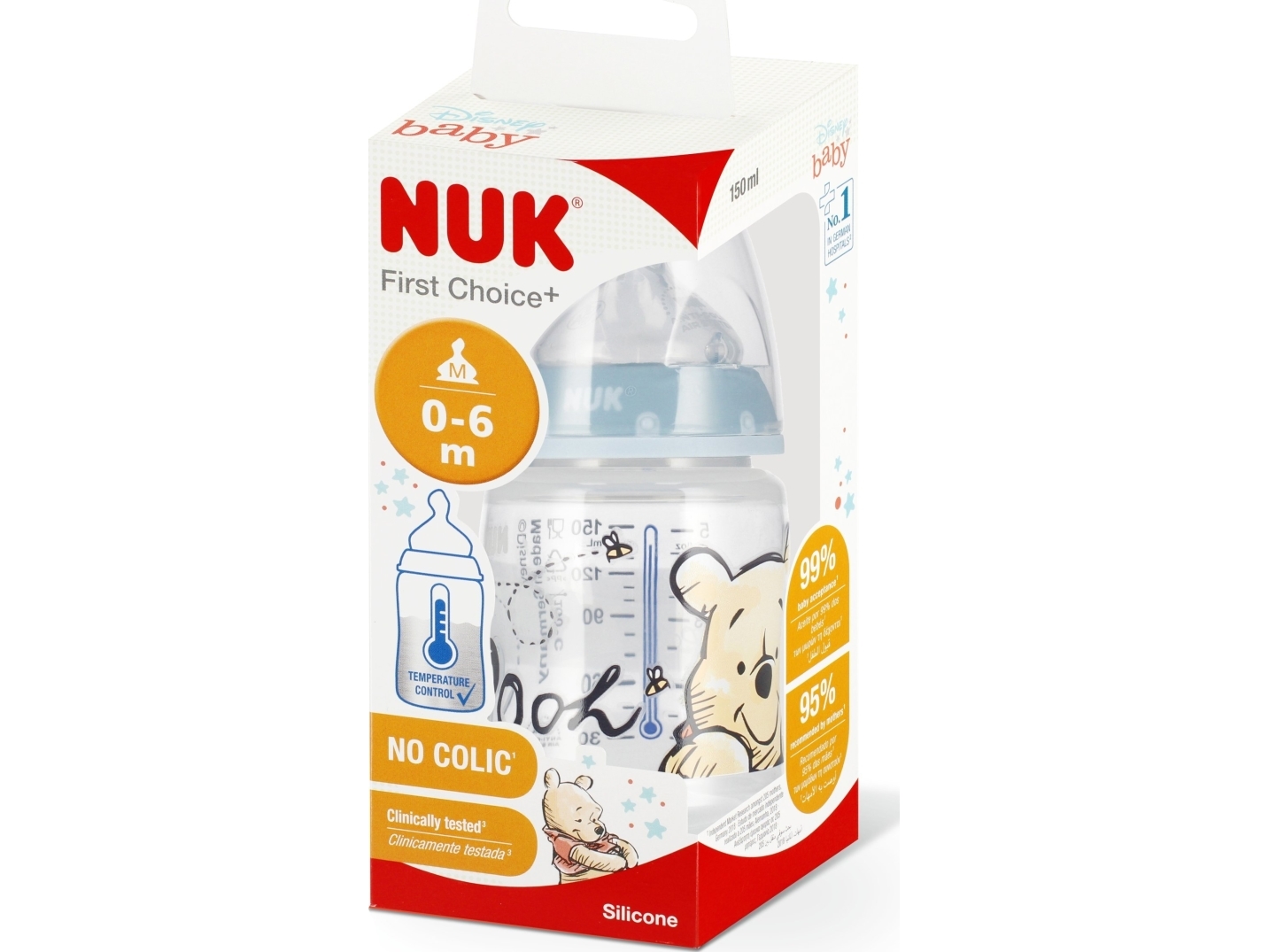 Nuk 441267 Flaske 150Ml Temperaturindikator Cub 0-6M 536897, 743932