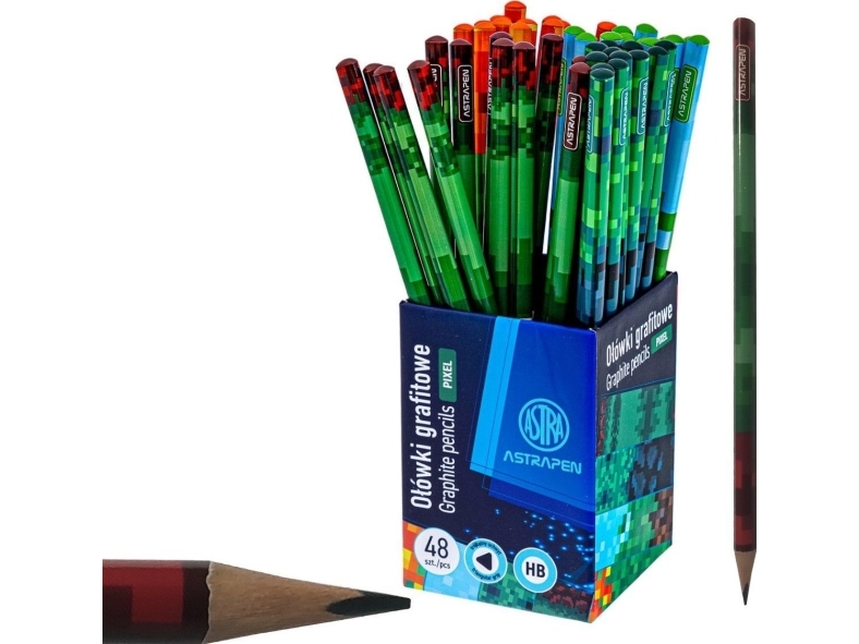 Astra Hb Trekantet Grafitblyant Minecraft Pixel One Astra 48Stk