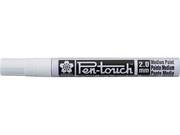 Bruynzeel Sakura Sakura Pen-Touch Medium Marker 2,0 Mm, Hvid