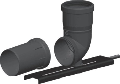 Jeremias Kort albue 80 mm med støtte og gevindbolt JEREMIAS 130-PP1234080
