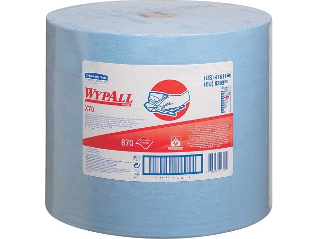 Kimberly-Clark Wypall X70 - Reinigungstücher In Großrolle, Blau - 870 Tücher