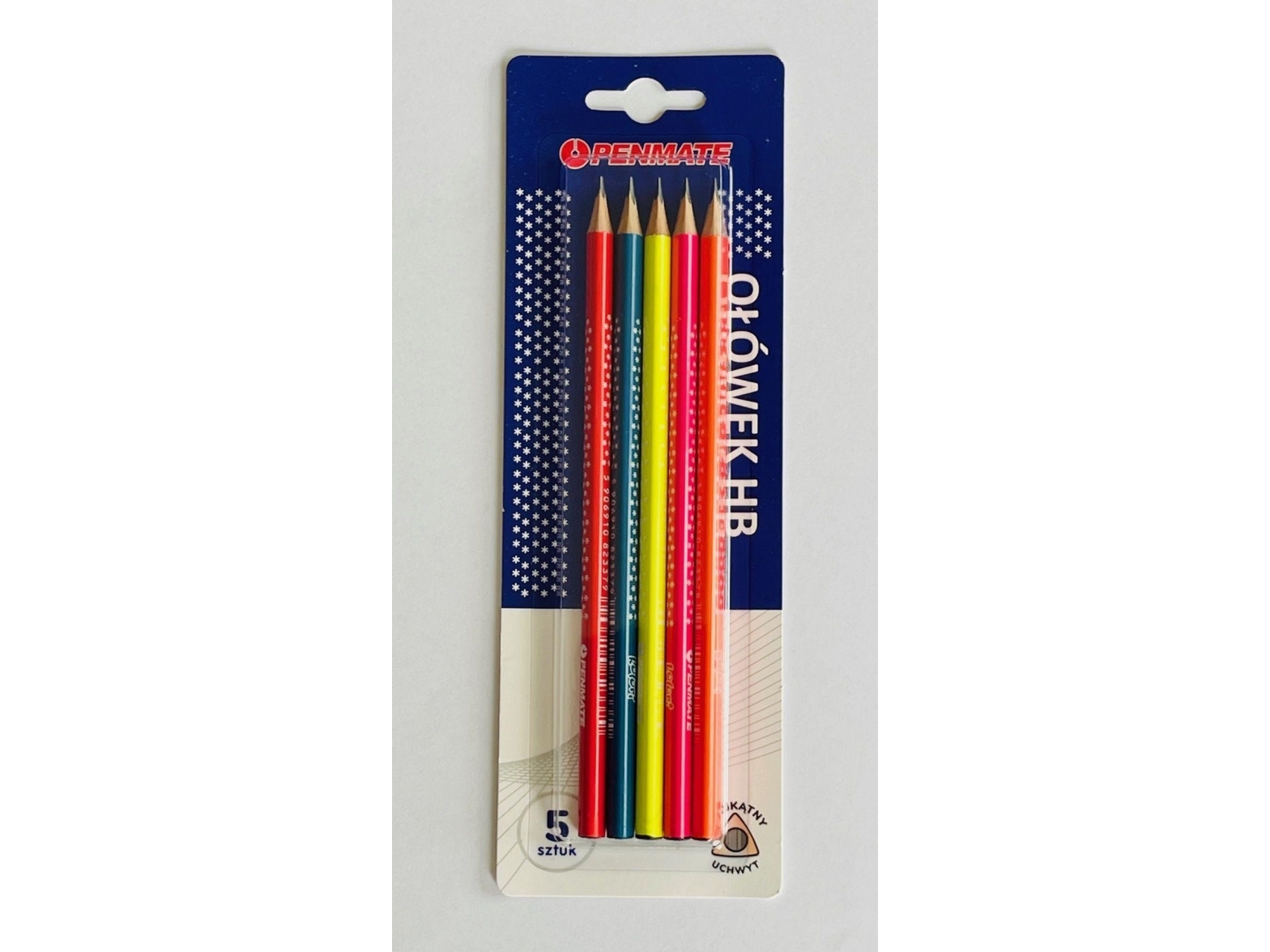Penmate Trekantede Stifte/Pastelstreger - 5 Stk. Blister (Blandede Farver)