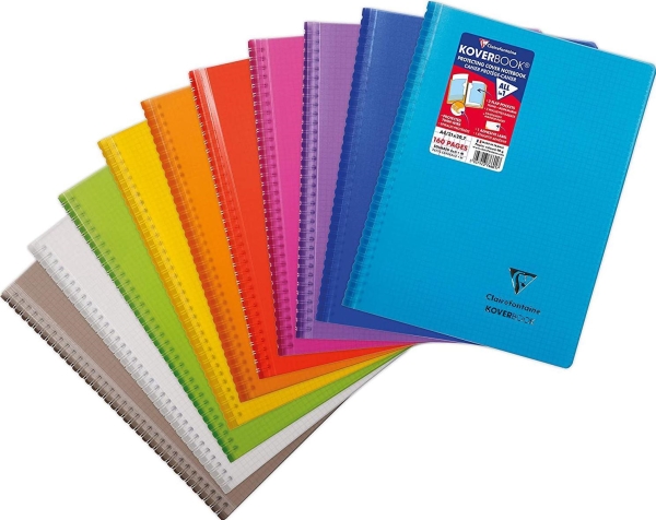 Clairefontaine KIRJASTO A4 80K CARD KOVERBOOK PP 1 PAKKAUS MIX COLOURS (VÄRIT)