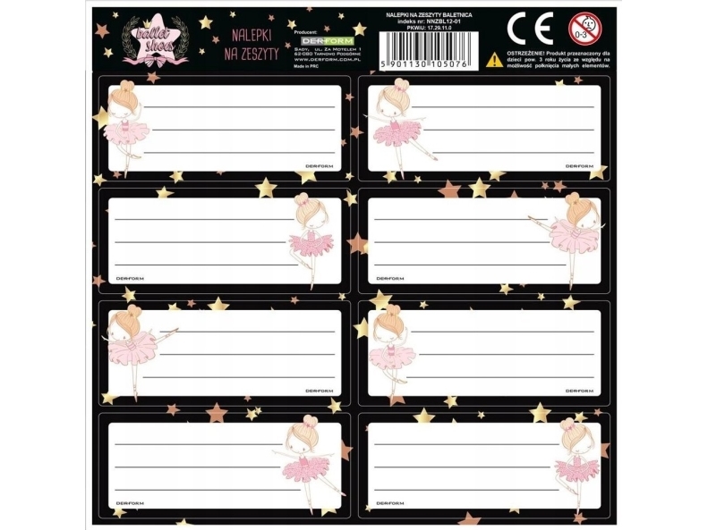 Derform Backup Ballerina Notebook Aufkleber 12 Mix Preis Pro Stück