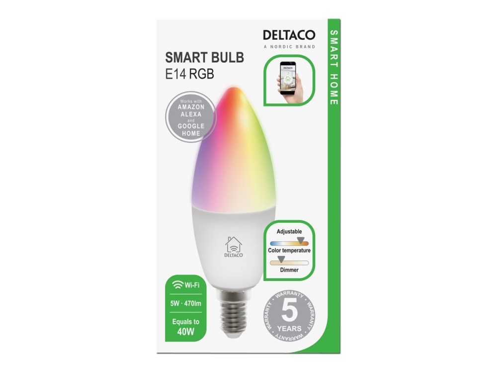 Deltaco Smart Home SH-LE14RGB (E14)