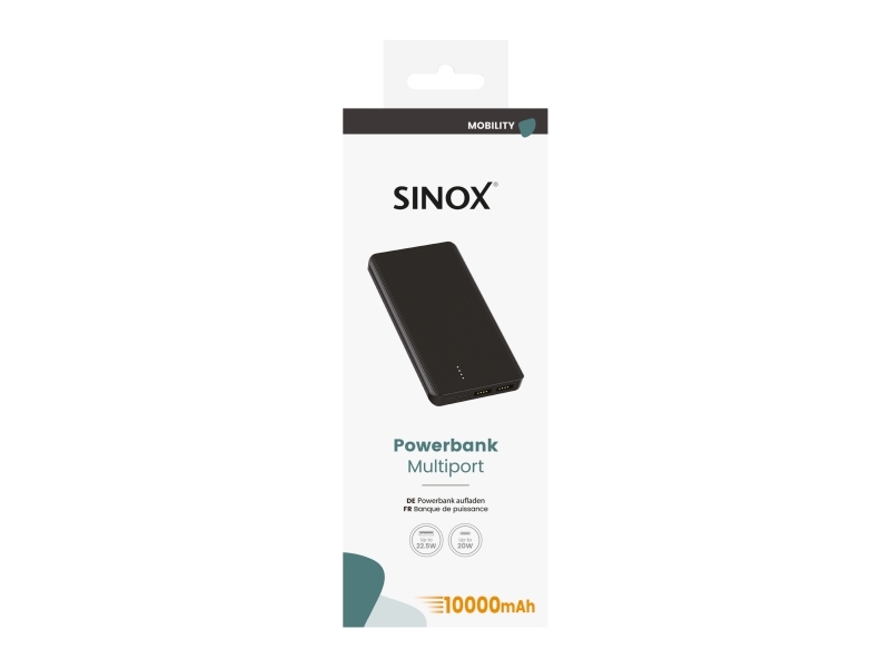 Sinox Power Bank 10000 mAh. Sort