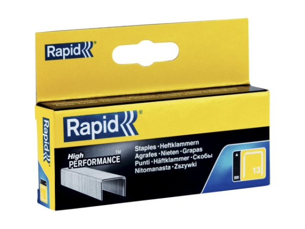 Rapid Nr. 13 Fintrådshæfteklammer 4 Mm, Hæftepakker, 4 Mm, Beslag, Mærkning, 2500 Hæfteklammer, Galvaniseret Metal, Sølv