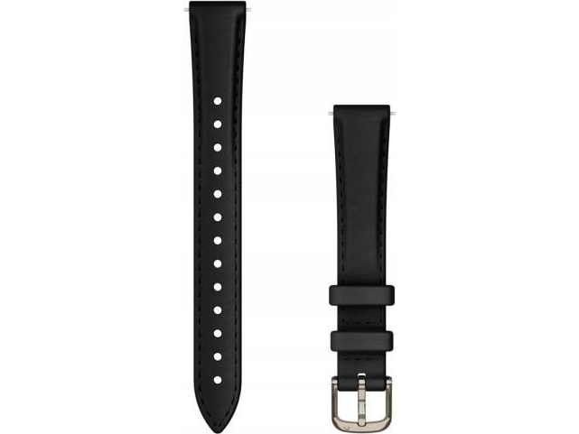 Lily 2 bands (14 mm), sort læder, creme-guld hardware