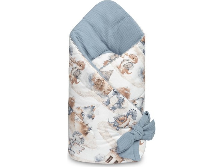 Sensillo mønstret muslin-forklæde/smæk med søm (jeans) 75x75